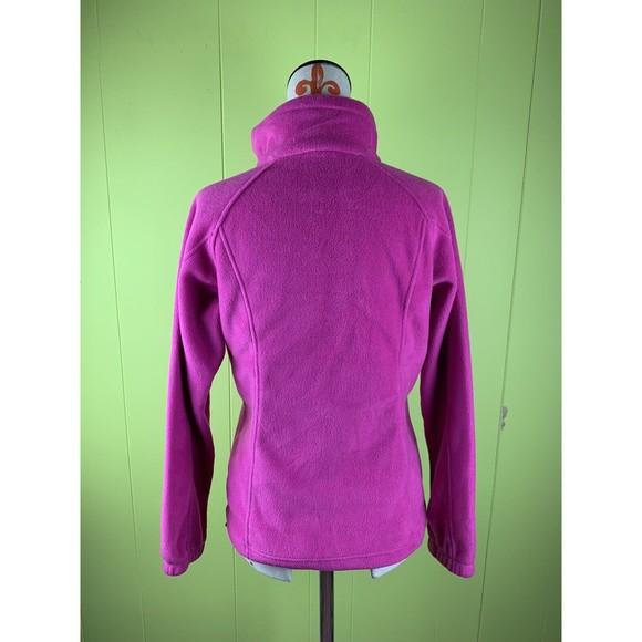 Columbia Fleece Jacket Womens Small S Pink Full Zip Mock Neck Sweatshirt Pockets - Picture 3 of 10